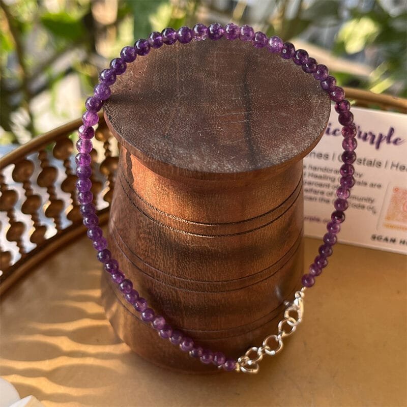 Amethyst Healing Crystal Anklets - Image 3