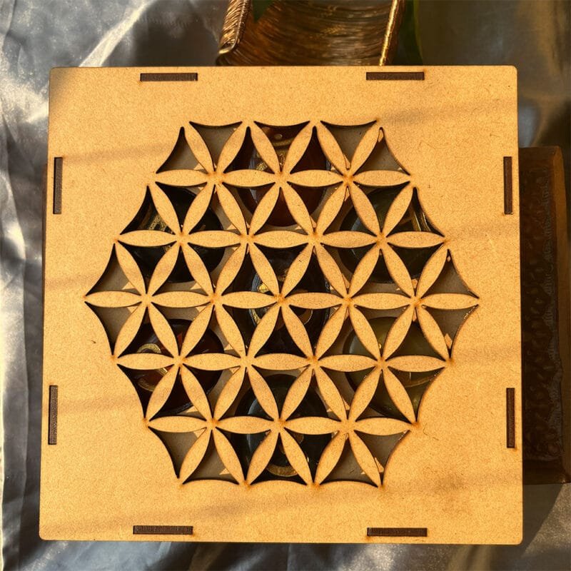 7 Chakra Mantra Engraved Healing Crystal Stones Box - Image 3