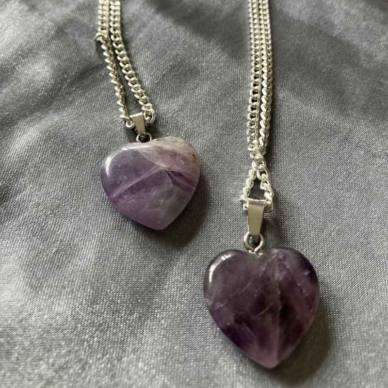 Amethyst Heart Shaped Crystal Pendant