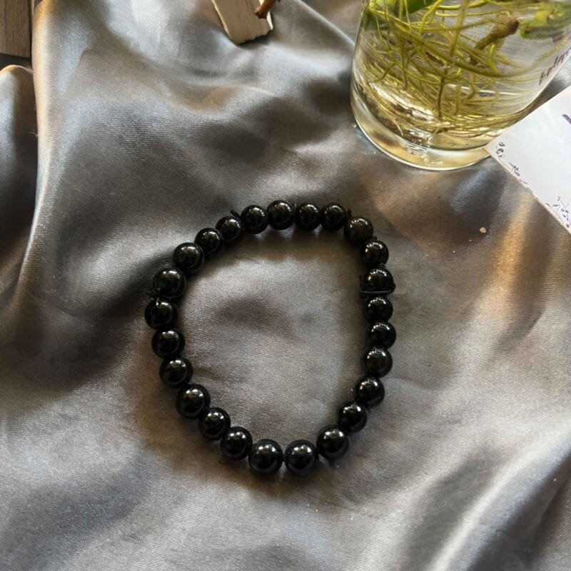 Black Obsidian Crystal Bracelet 8 mm - Image 3