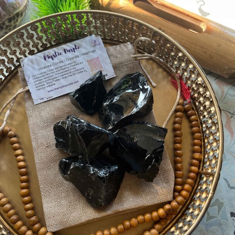 Black Obsidian Raw Crystals ~250 grams - Image 4