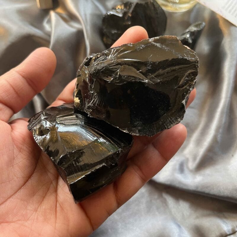 Black Obsidian Raw Crystals ~250 grams