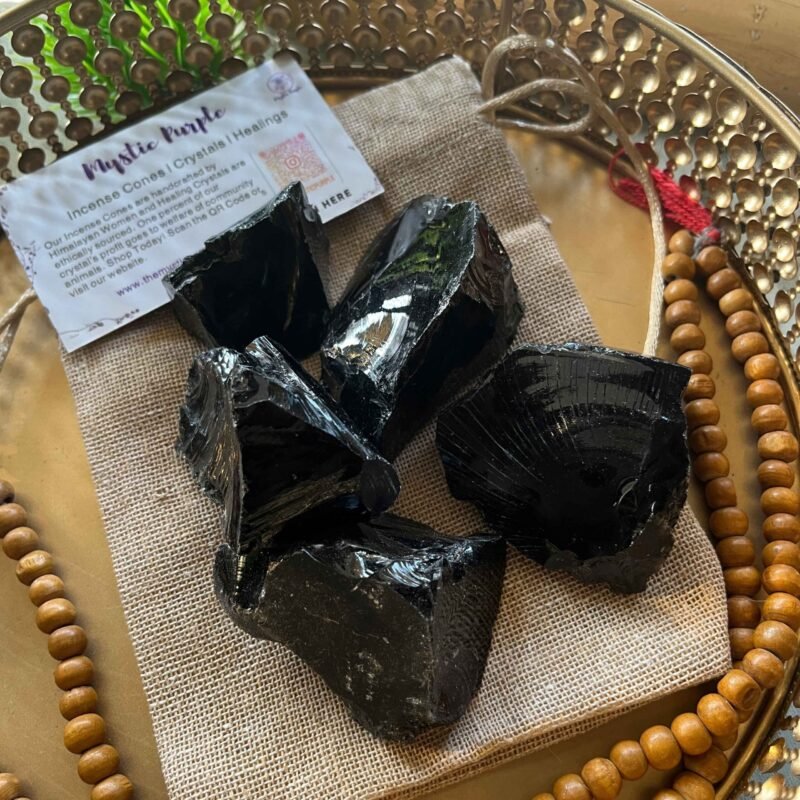 Black Obsidian Raw Crystals ~250 grams - Image 2