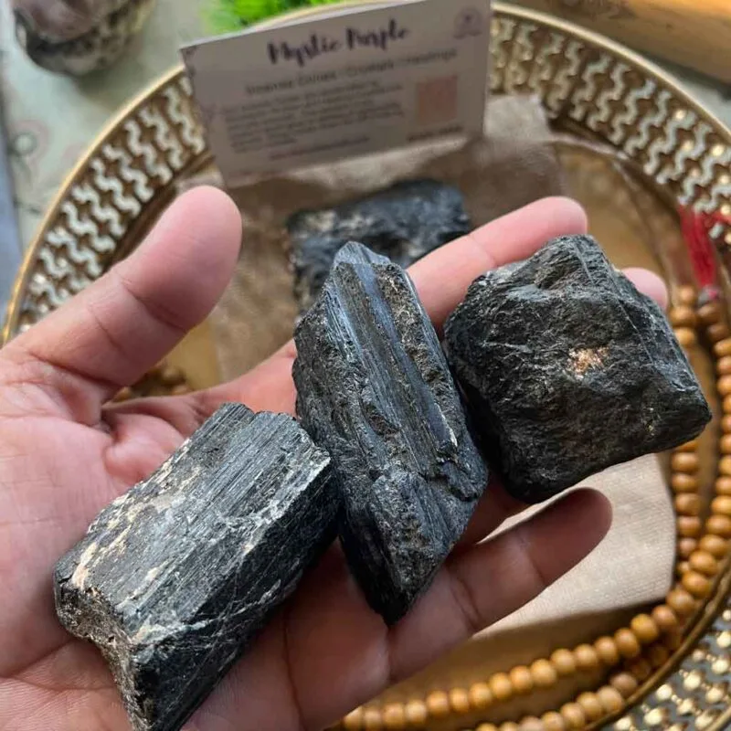 Black Tourmaline Raw Crystals ~250 grams