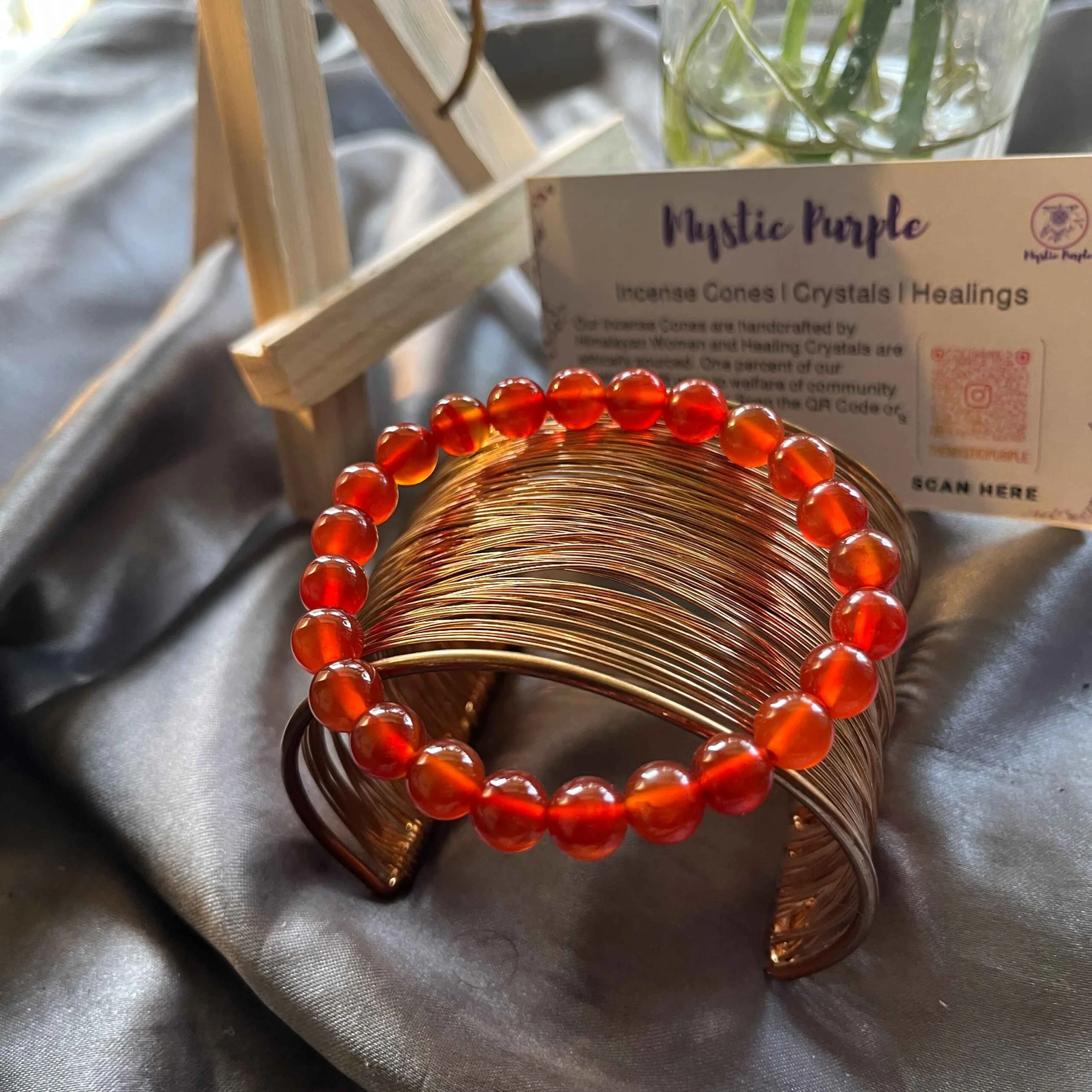 Carnelian Crystal Bracelet 8 mm