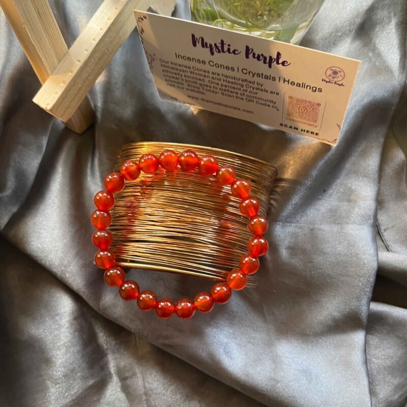 Carnelian Crystal Bracelet 8 mm - Image 4