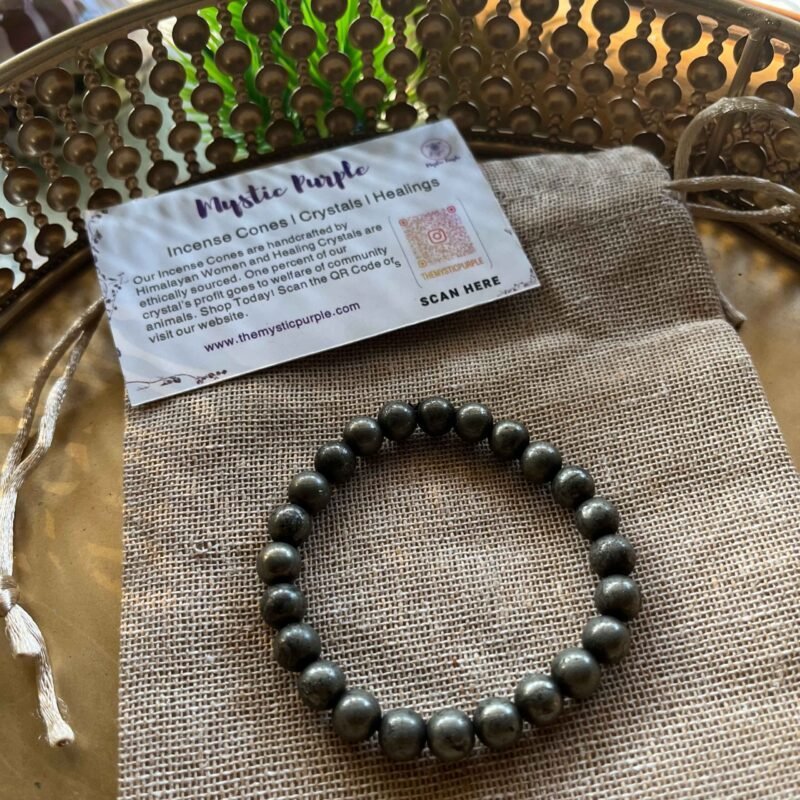 Pyrite Crystal Bracelet 8 mm - Image 3