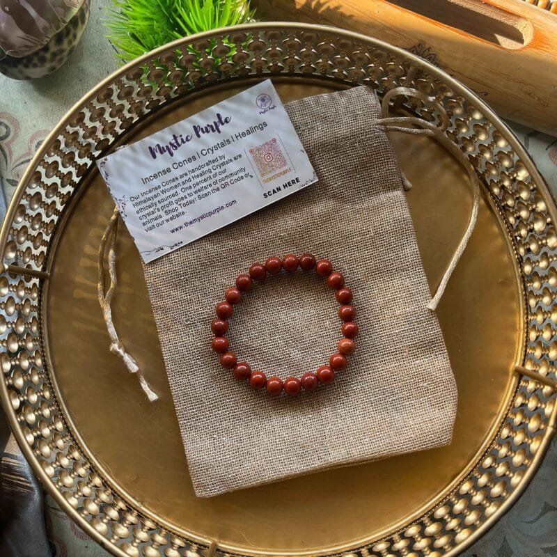 Red Jasper Crystal Bracelet 8 mm - Image 3