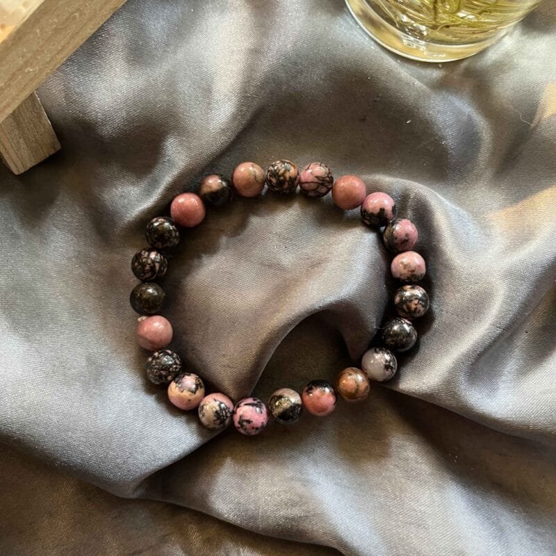 Rhodonite Crystal Bracelet 8 mm - Image 2