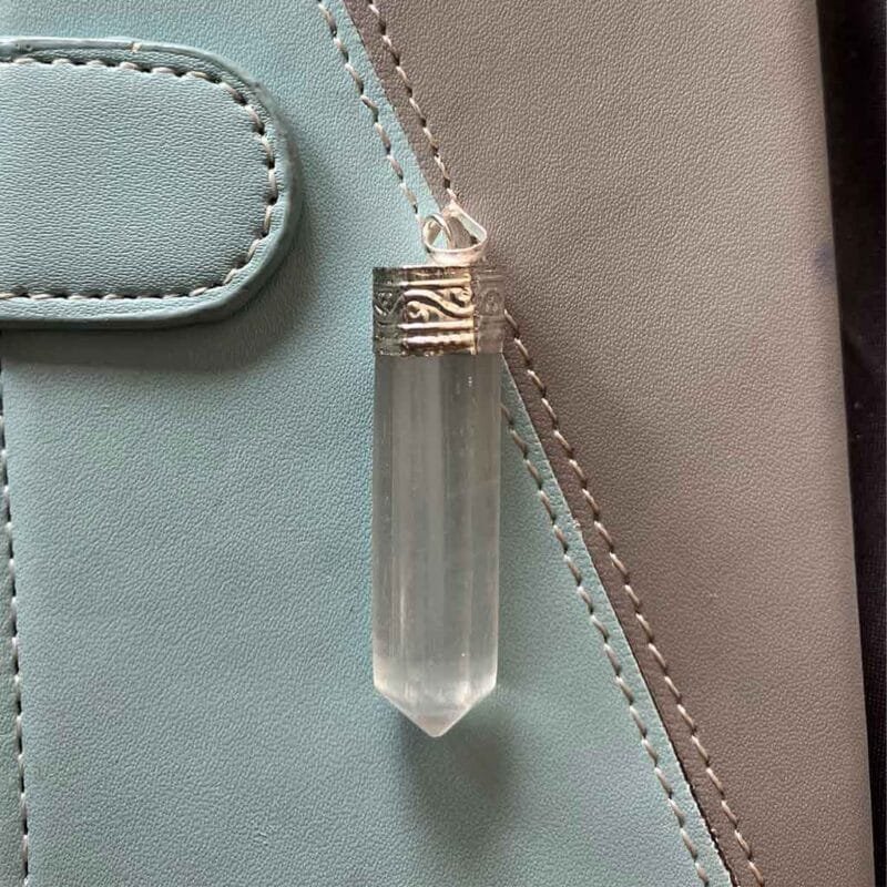 Selenite Wand Shaped Crystal Pendant