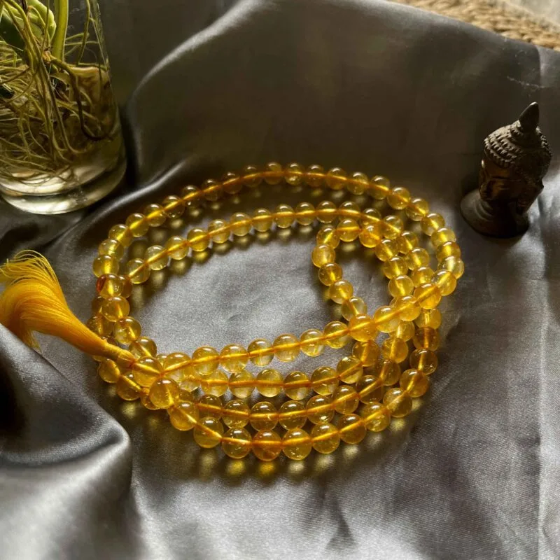 Citrine Healing Crystal 108 Beads Jap Mala (8mm)