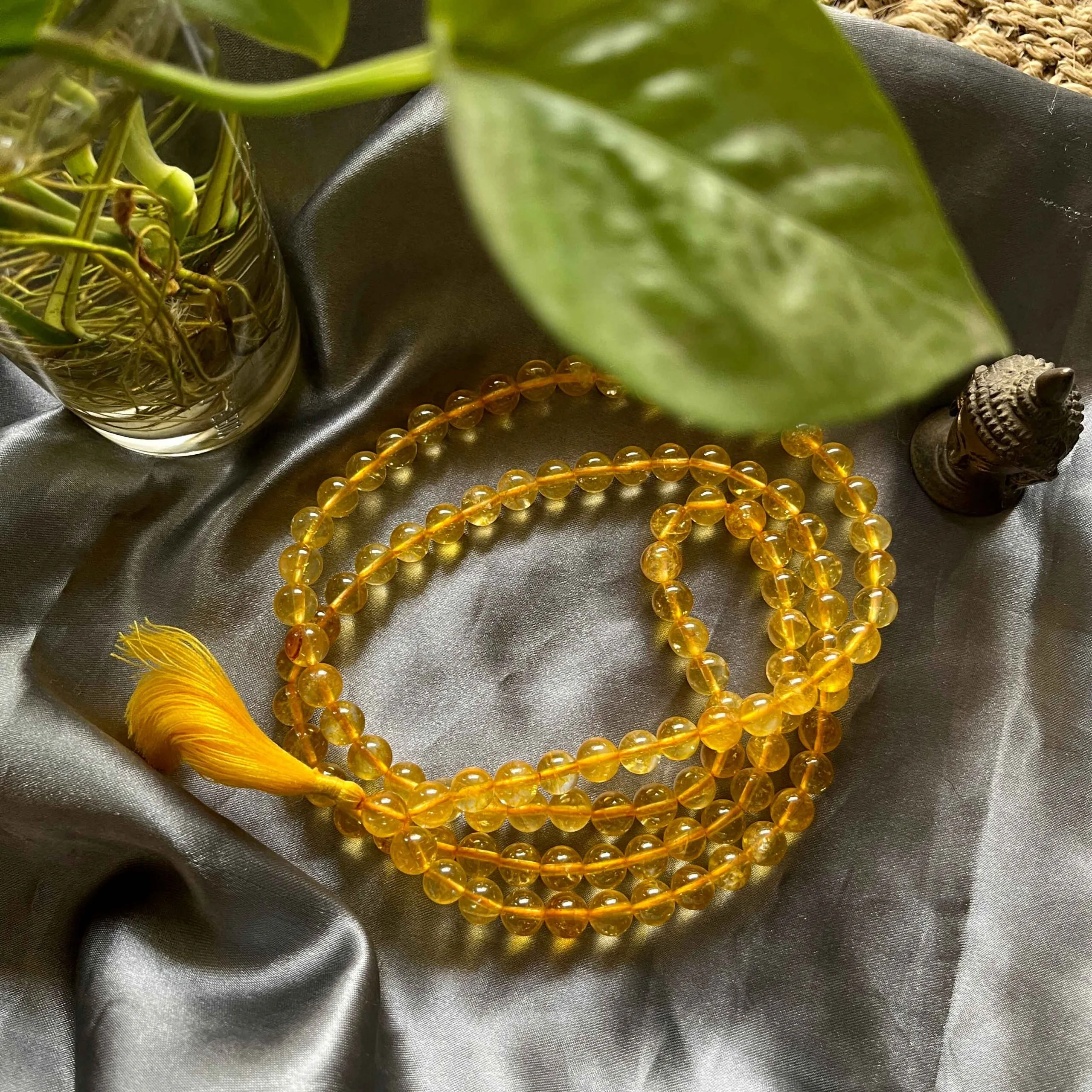 Citrine Healing Crystal 108 Beads Jap Mala (8mm) - Image 2