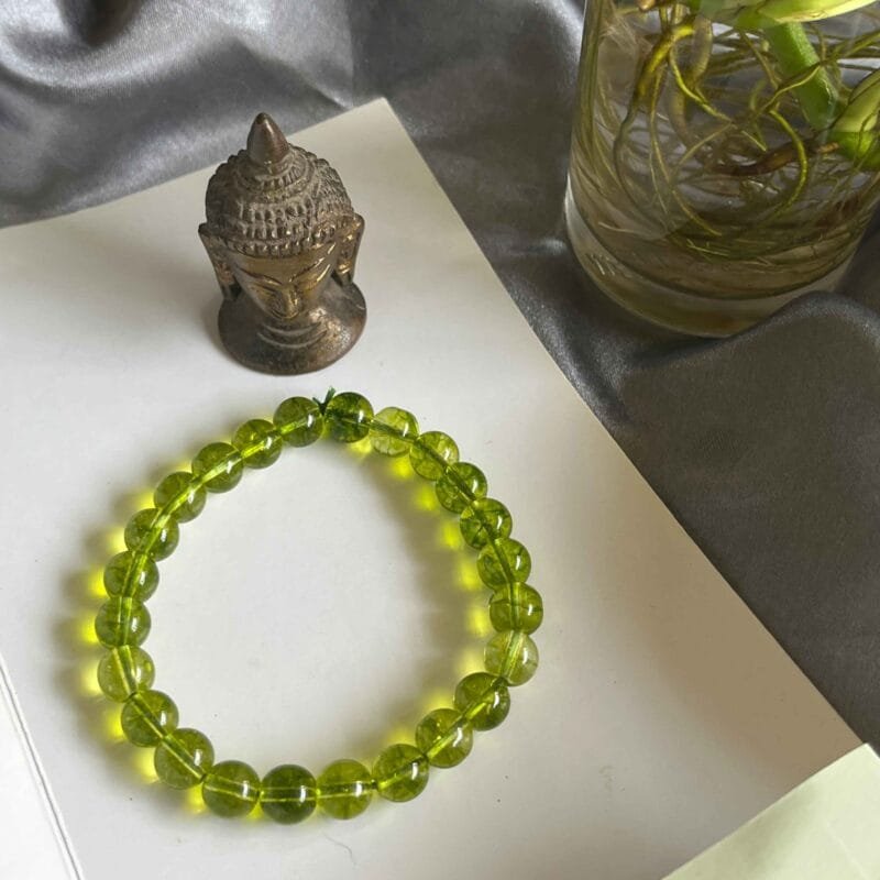 Peridot Crystal Bracelet 8 mm - Image 3