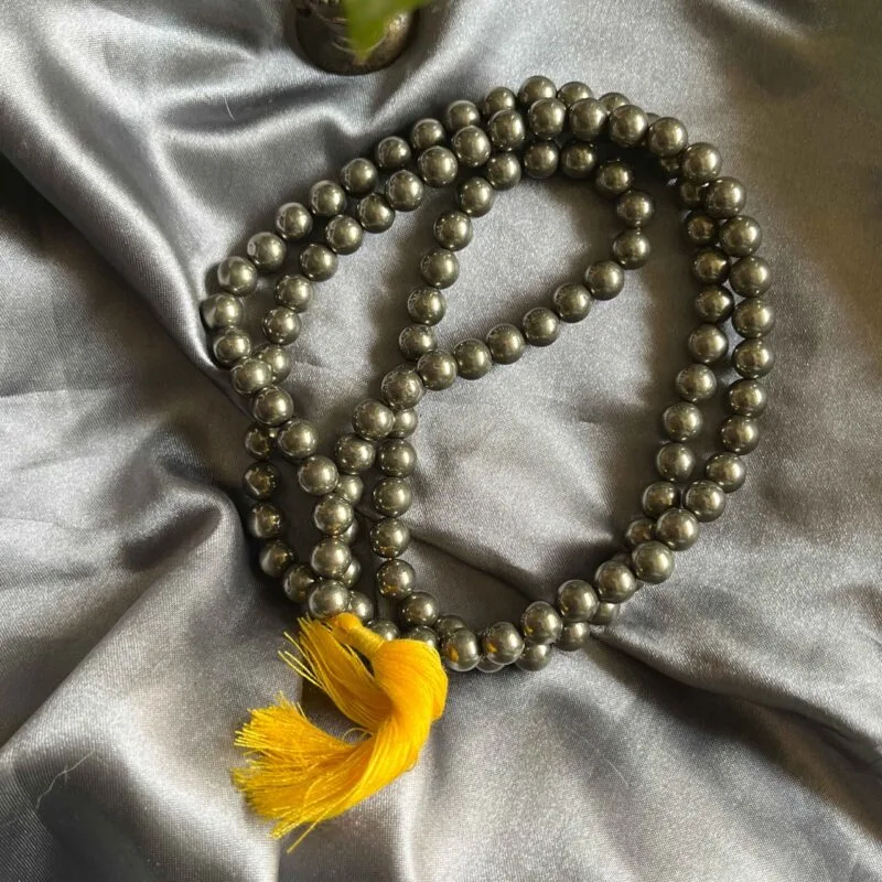 Pyrite Healing Crystal 108 Beads Jap Mala (8mm)